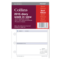COLLINS POCKET 2016 DIARY WK/VW REFILL