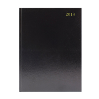 BLACK DESK A5 DIARY DAY/PAGE 2018