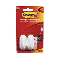 3M COMMAND SMALL OVAL HOOKS/STRIPS