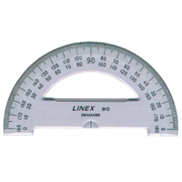 LINEX COLLEGE 100MM CLEAR PROTRACTOR
