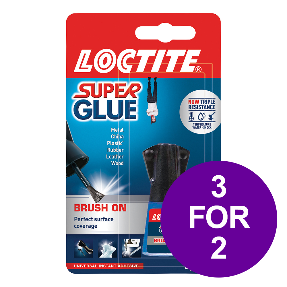 LOCTITE SPRGLUE WBRUSH 5G 3FOR2 APR6/19