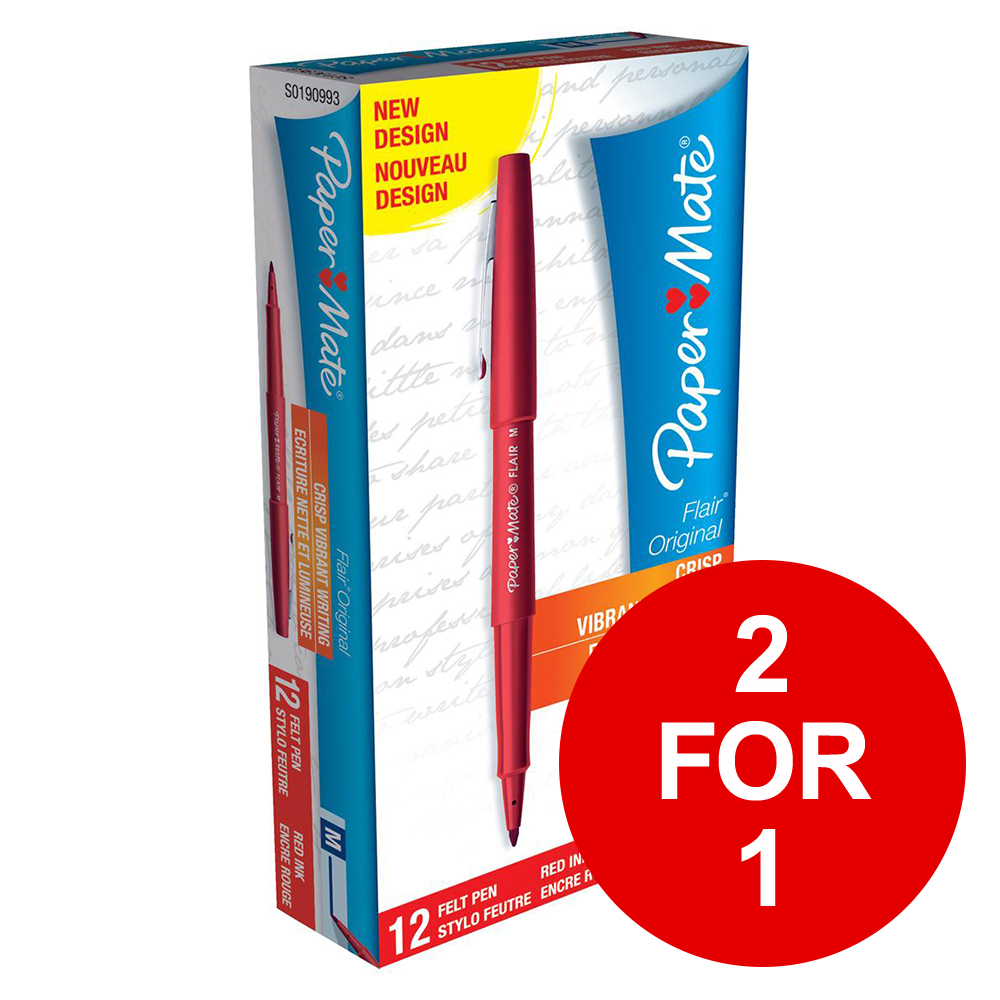 PAPERMATE FLAIR RED BOGOF JUN1/19