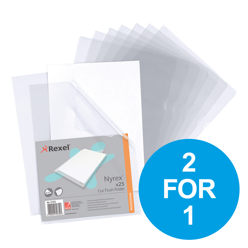 REXEL NYRX C/F FLDR A4 CLR BOGOF OCT3/19