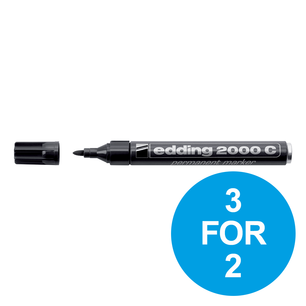 EDDING 2000C MKR BLT BLK 3 FOR 2 OCT3/19
