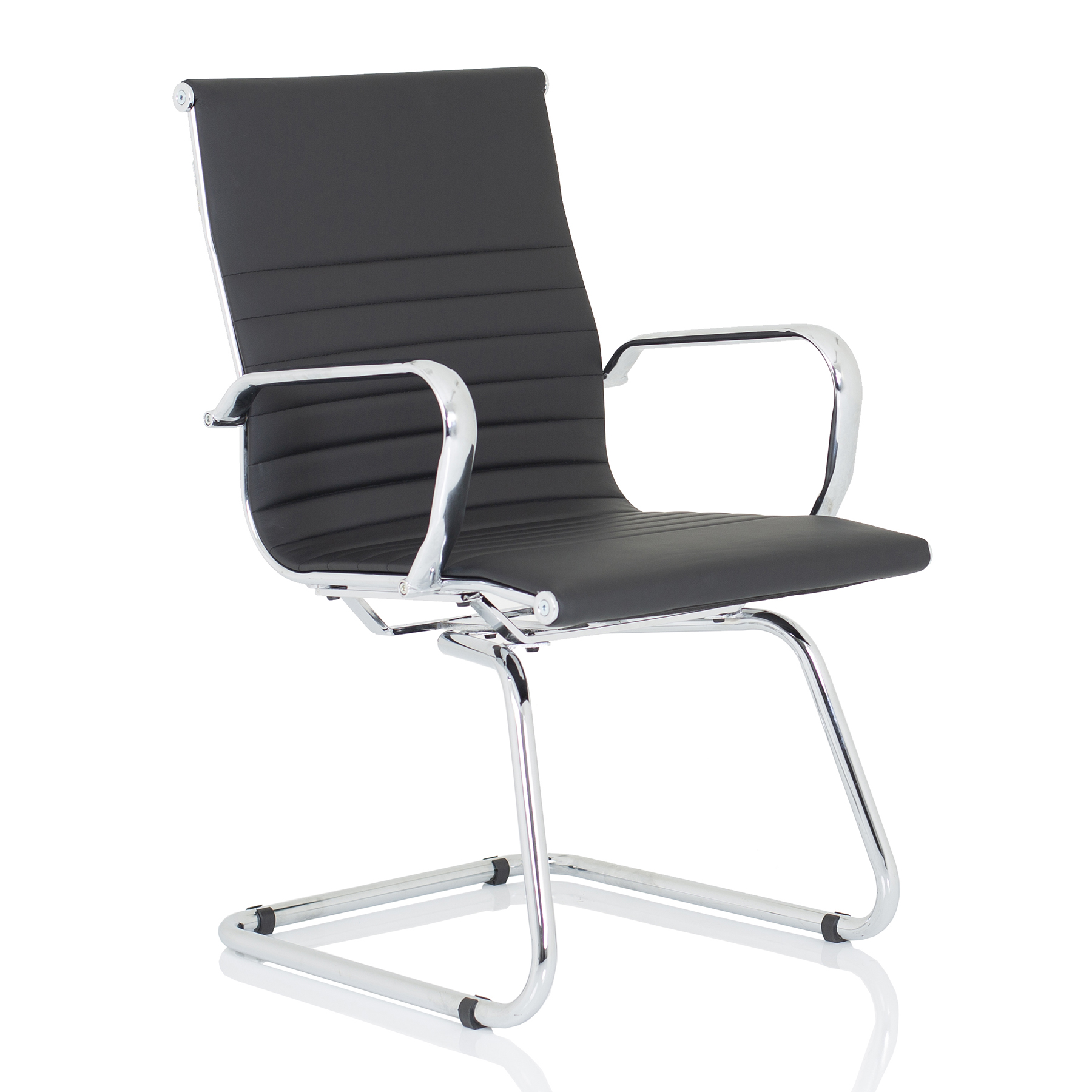 #TREXUS NOLA BLK BONDED LTHR CANT CHAIR