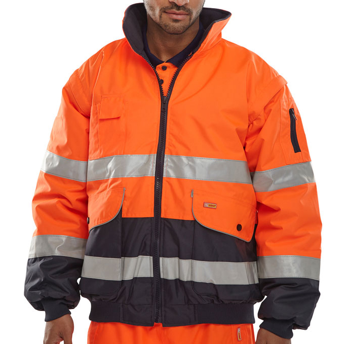 )EUROPA BOMBER JKT ORANGE/NAVY L