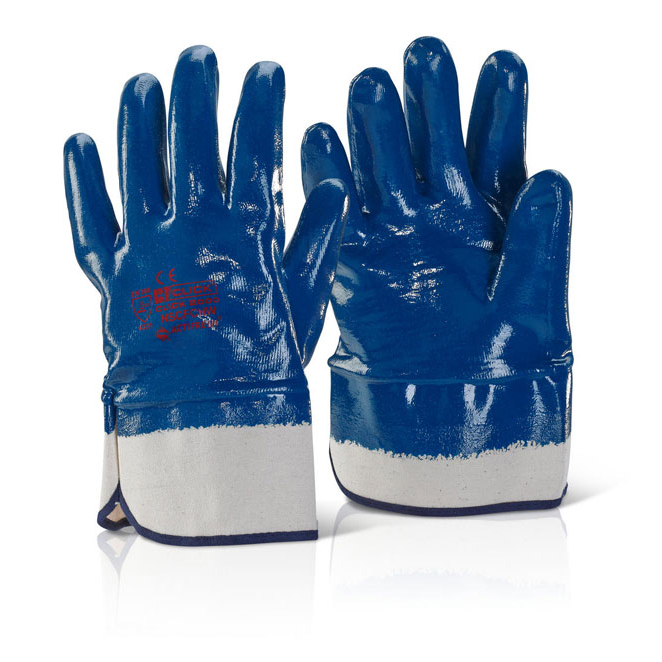 )NITRILE S/CUFF F/C H/W BLUE 10