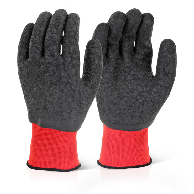 )M/P F/C BK LATEX POLY GLOVE 10/XL