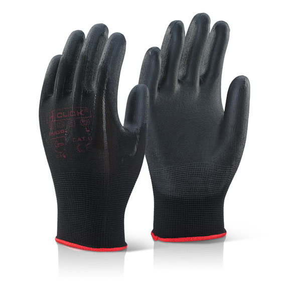)PU COATED GLOVE BLACK XL