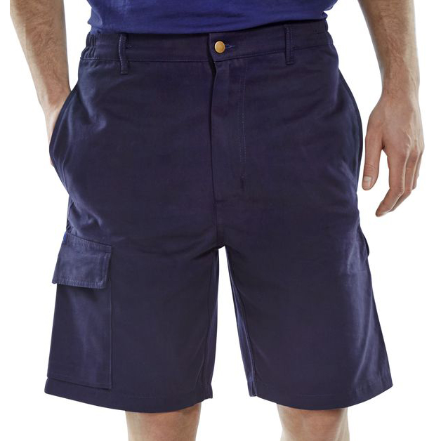 )CLICK CARGO POCKET SHORTS NAVY 36