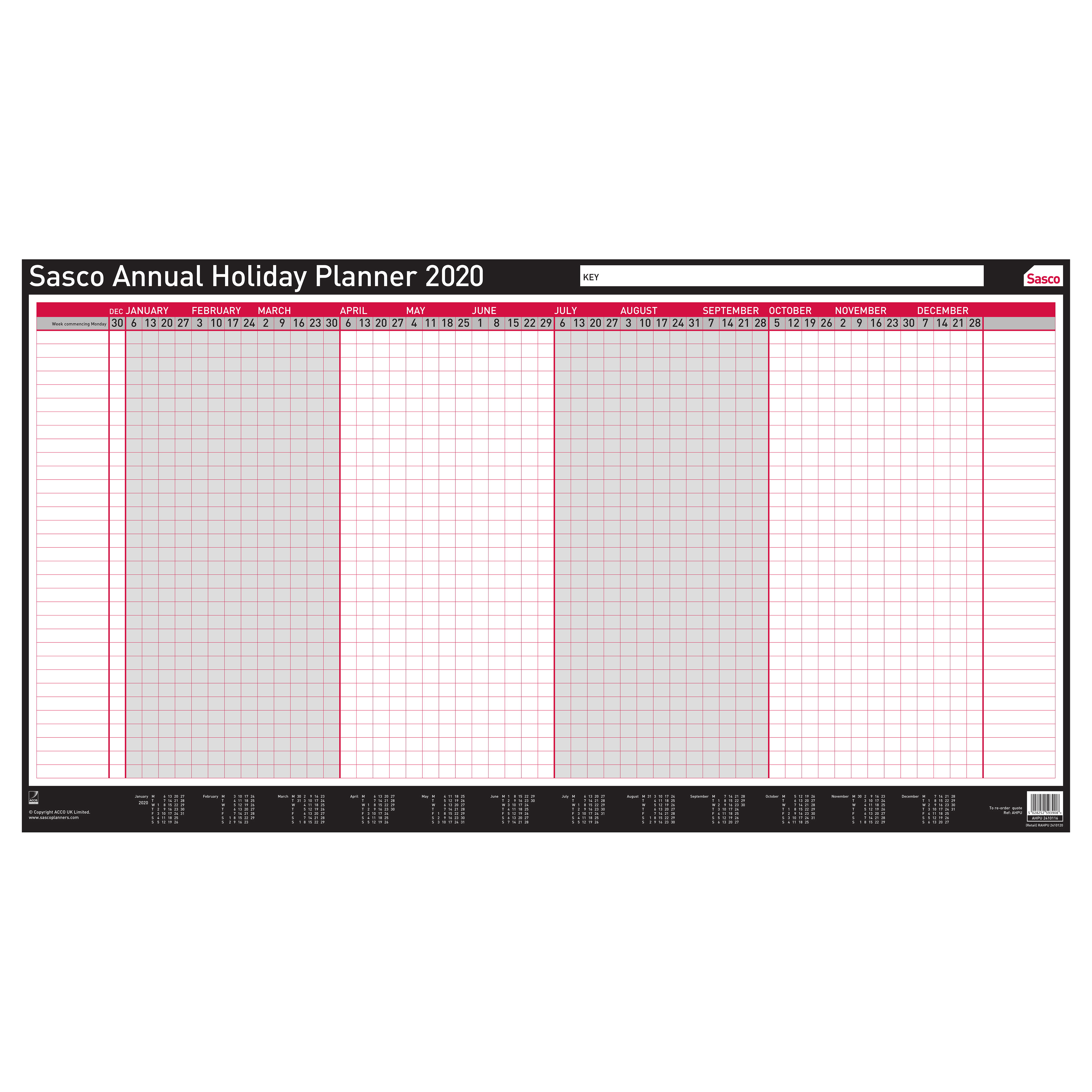 SASCO 2020 ANNUAL HOLIDAY PLANNER UNMTD