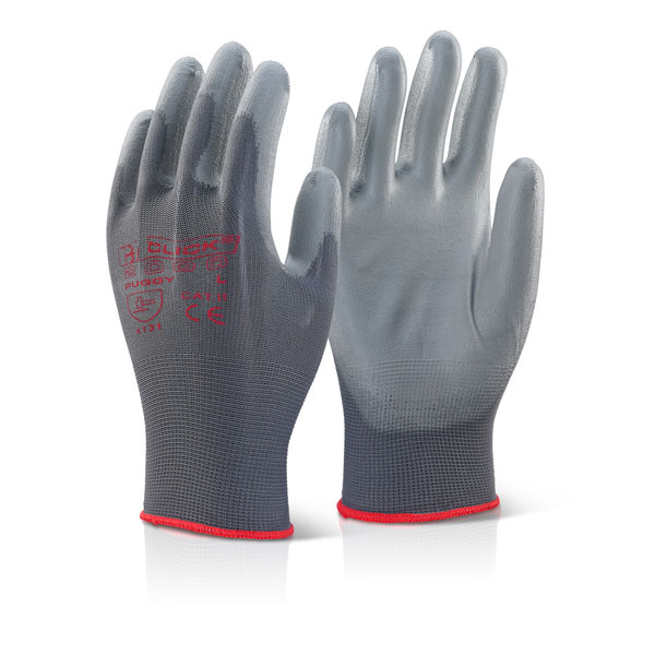 )PU COATED GLOVE GREY LARGE