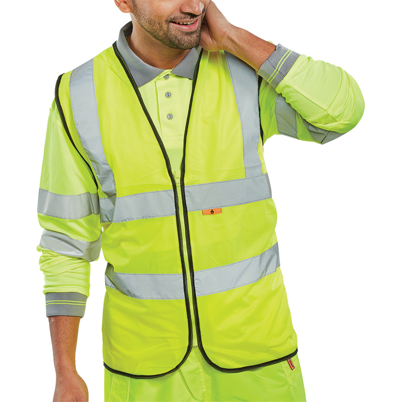 )BSEEN FR HI-VIS WAISTCOAT S/Y XL