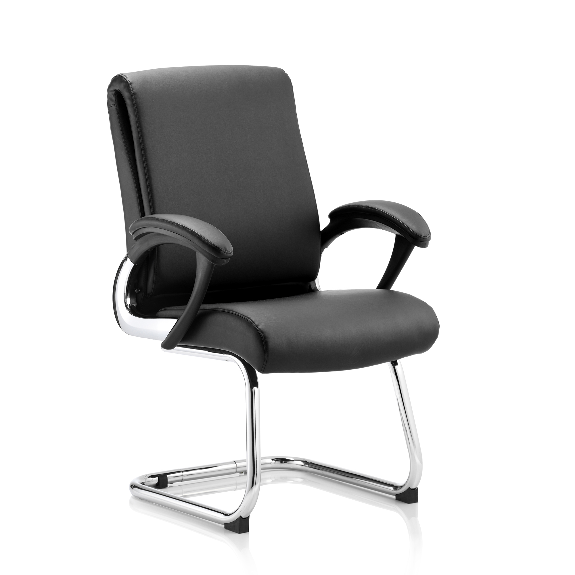 #TREXUS ROMEO CANT CHAIR ARMS BLK LTHR