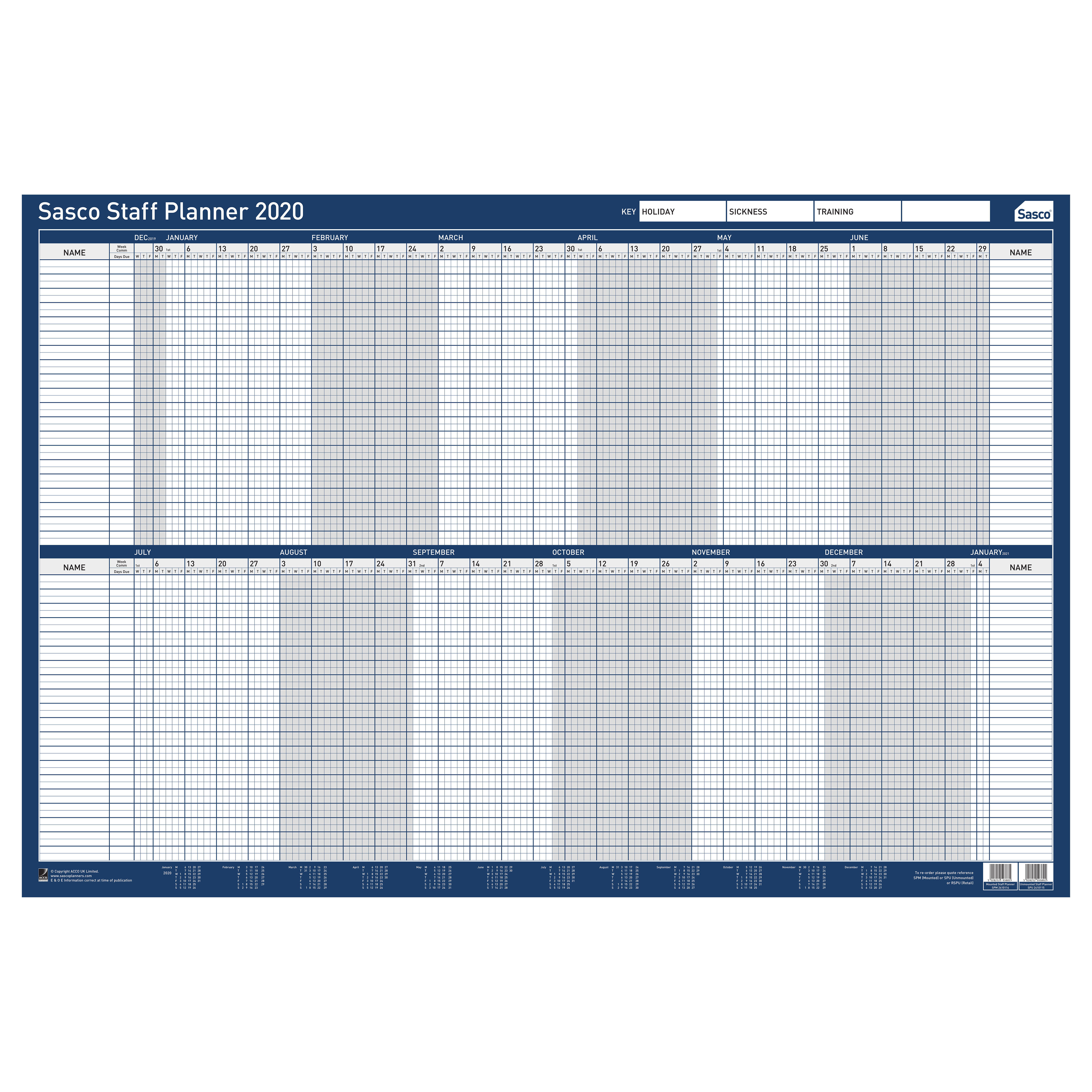 SASCO 2020 STAFF PLANNER UNMTD
