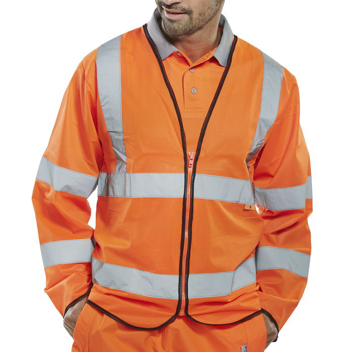 )BSEEN FR LG SLV JERKIN HI-VIS ORG SML
