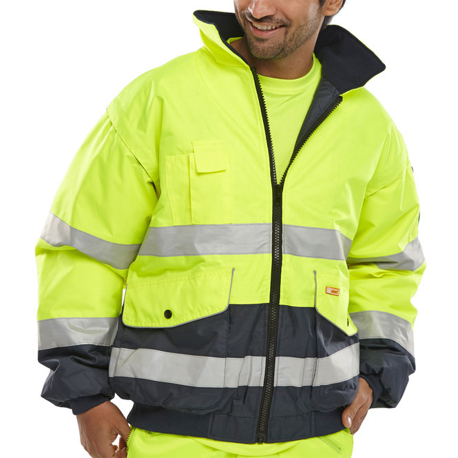 )EUROPA BOMBER JKT SAT YELL/NAVY 5XL