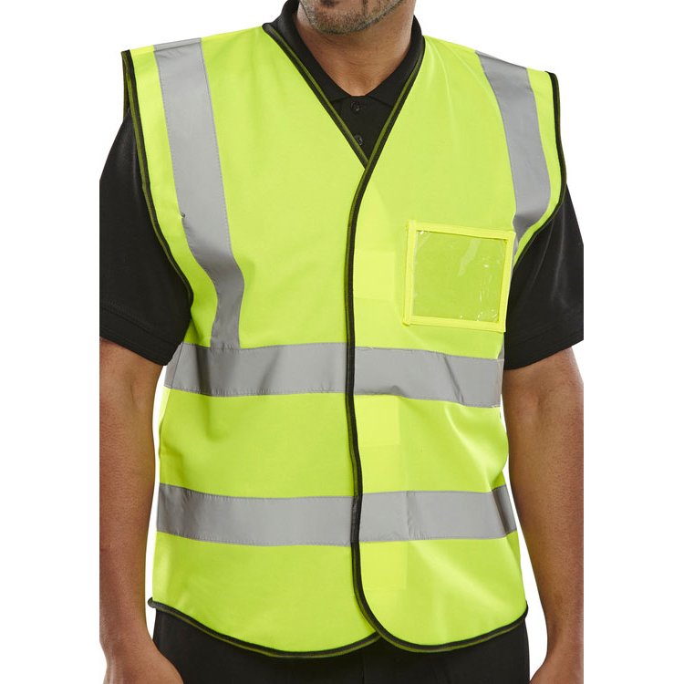 )SAT YELLOW ID WAISTCOAT SML