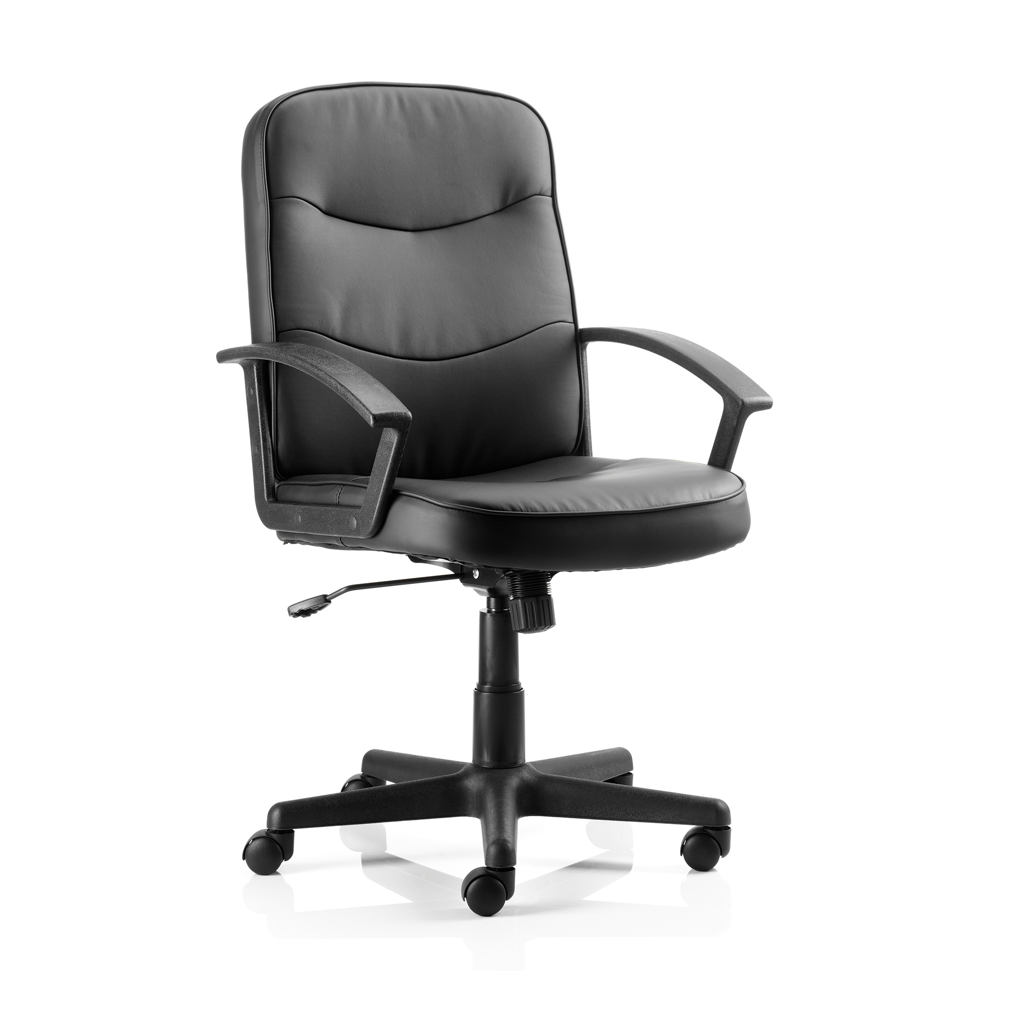 #TREXUS HARLEY EXEC CHAIR ARMS BLK LTHR