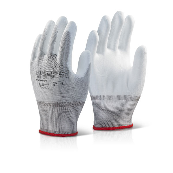 )PU COATED GLOVE WHITE XL