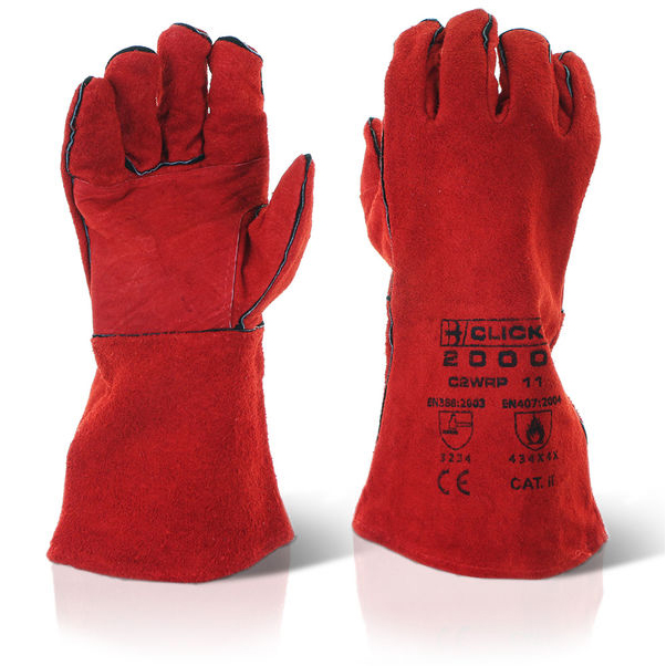 )RED WELDERS GLET 14INCH CAT 2 R/P