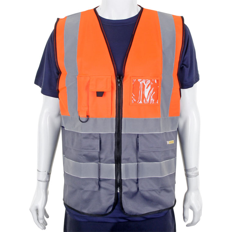 )TWO TONE EXECUTIVE W/COAT ORN/GREY LGE