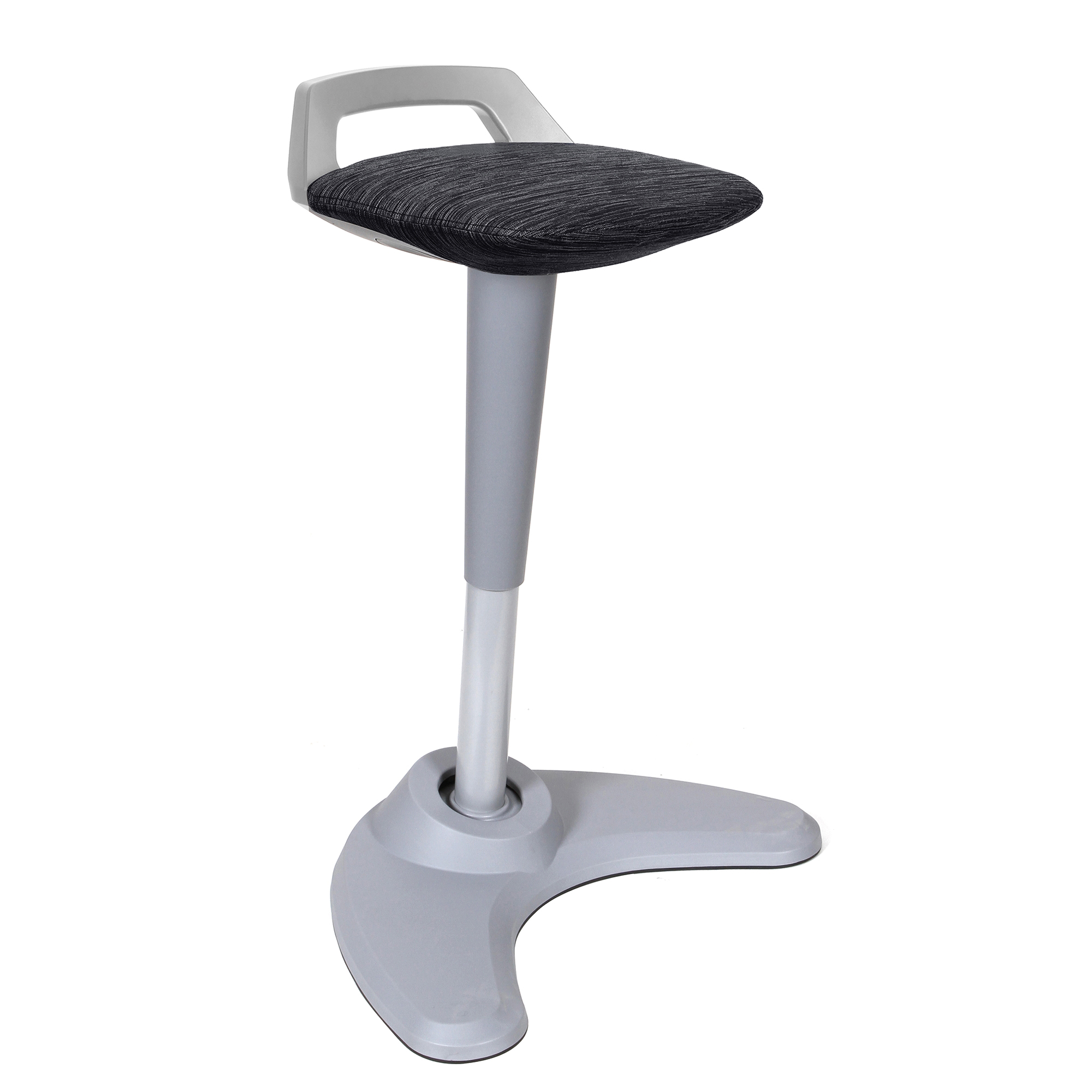 #TREXUS SPRY STOOL GREY FRAME BLK FABRIC