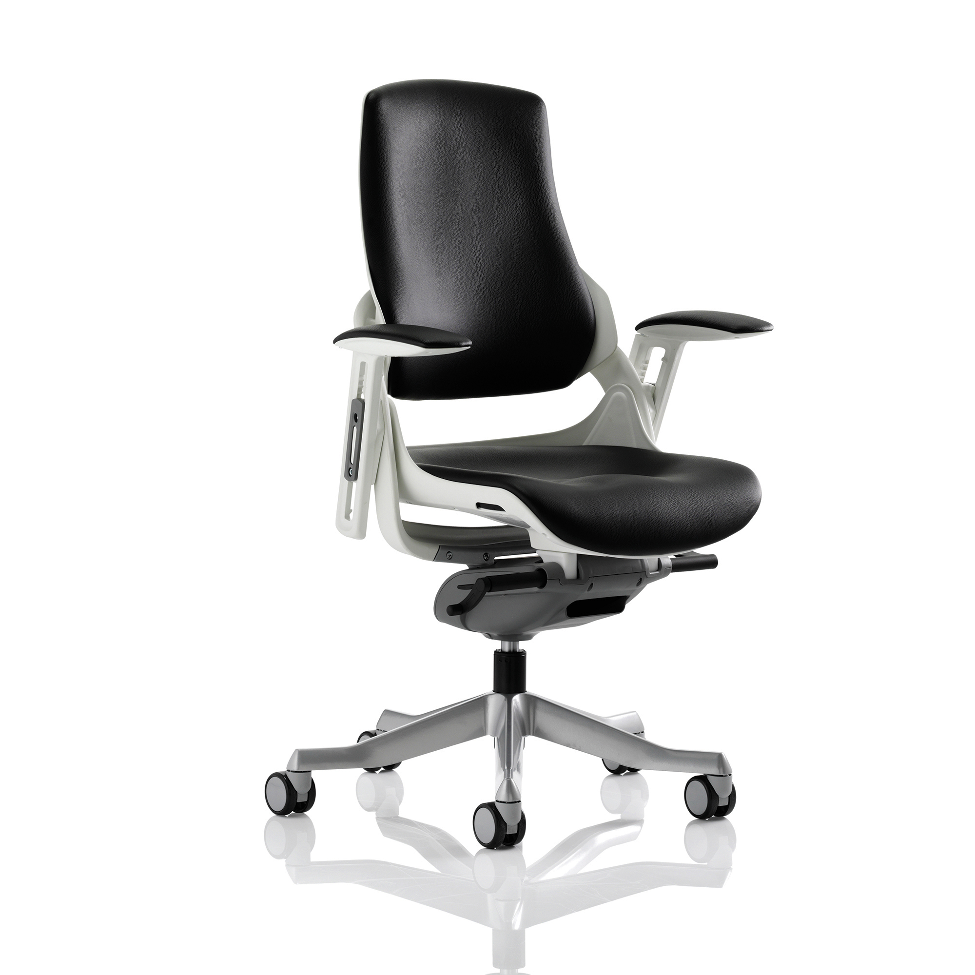 #ADROIT ZURE EXEC CHAIR ARMS BLK LTHR