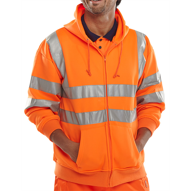 )HOODED FULLY ZIPPED SWEATSHIRT ORNG XL