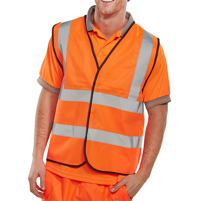 )BSEEN HI VIS WAISTCOAT ORANGE S
