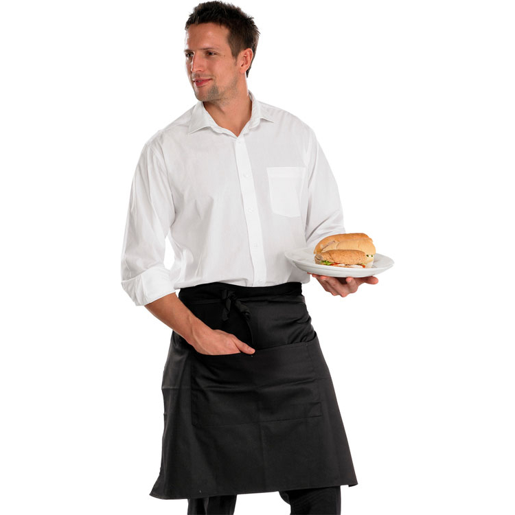 )CHEFS HALF APRON BL 29X22