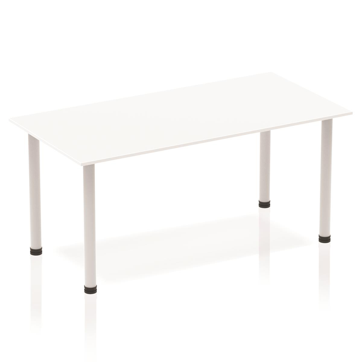 SONIX TABLE 1600MM SILVER LEG WHT