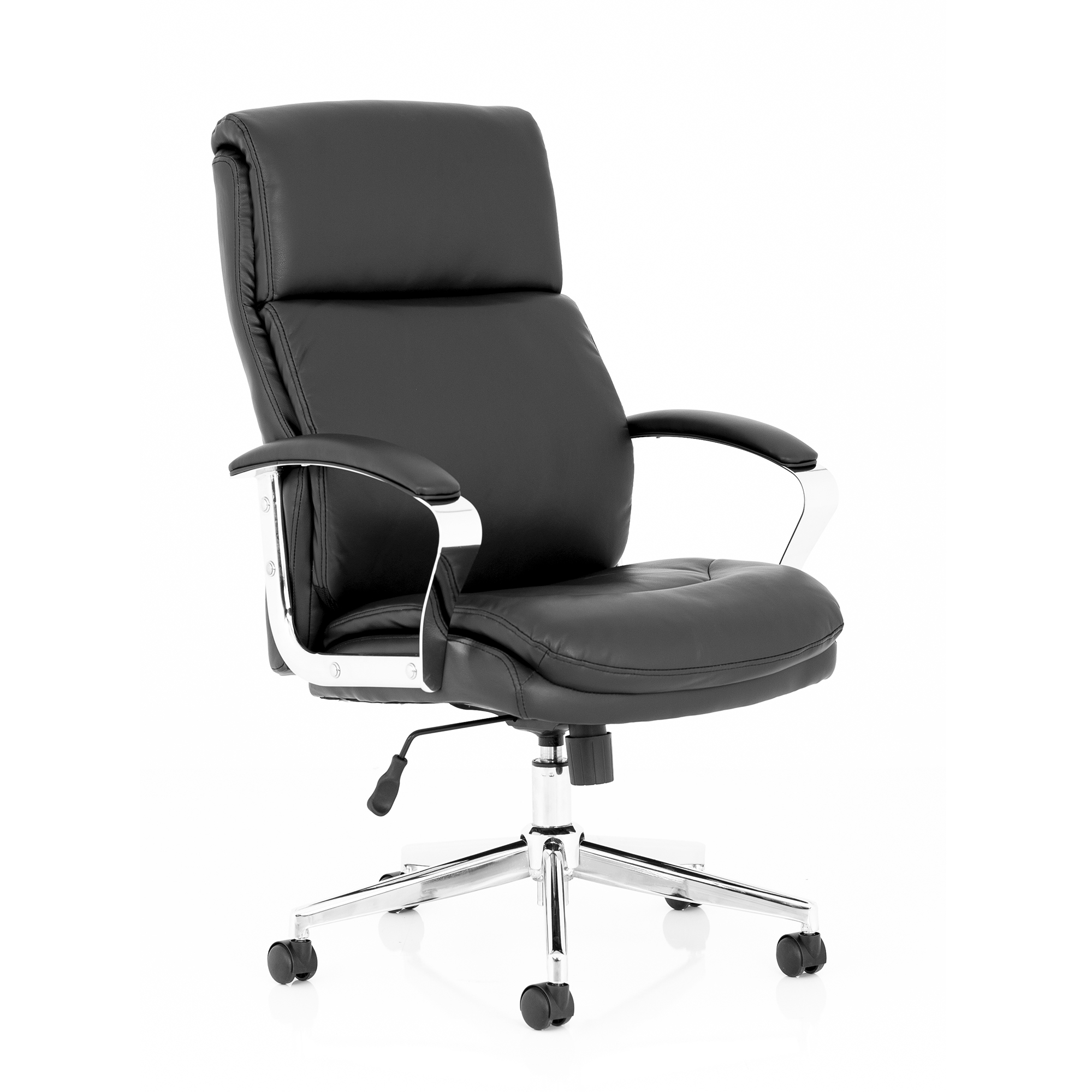 #TREXUS TUNIS BLK BONDED LTHR EXEC CHAIR