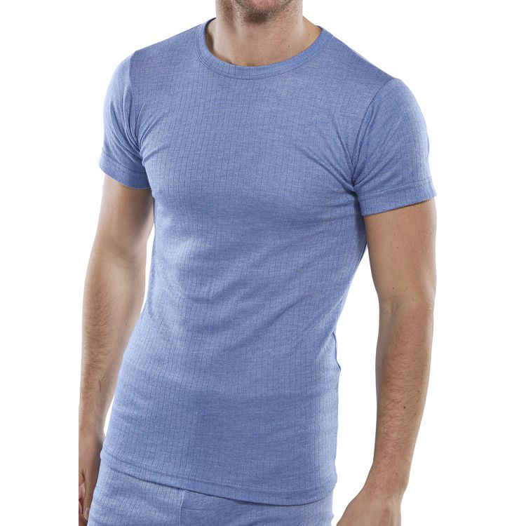 )THERMAL VEST SHORT SLV BLUE L