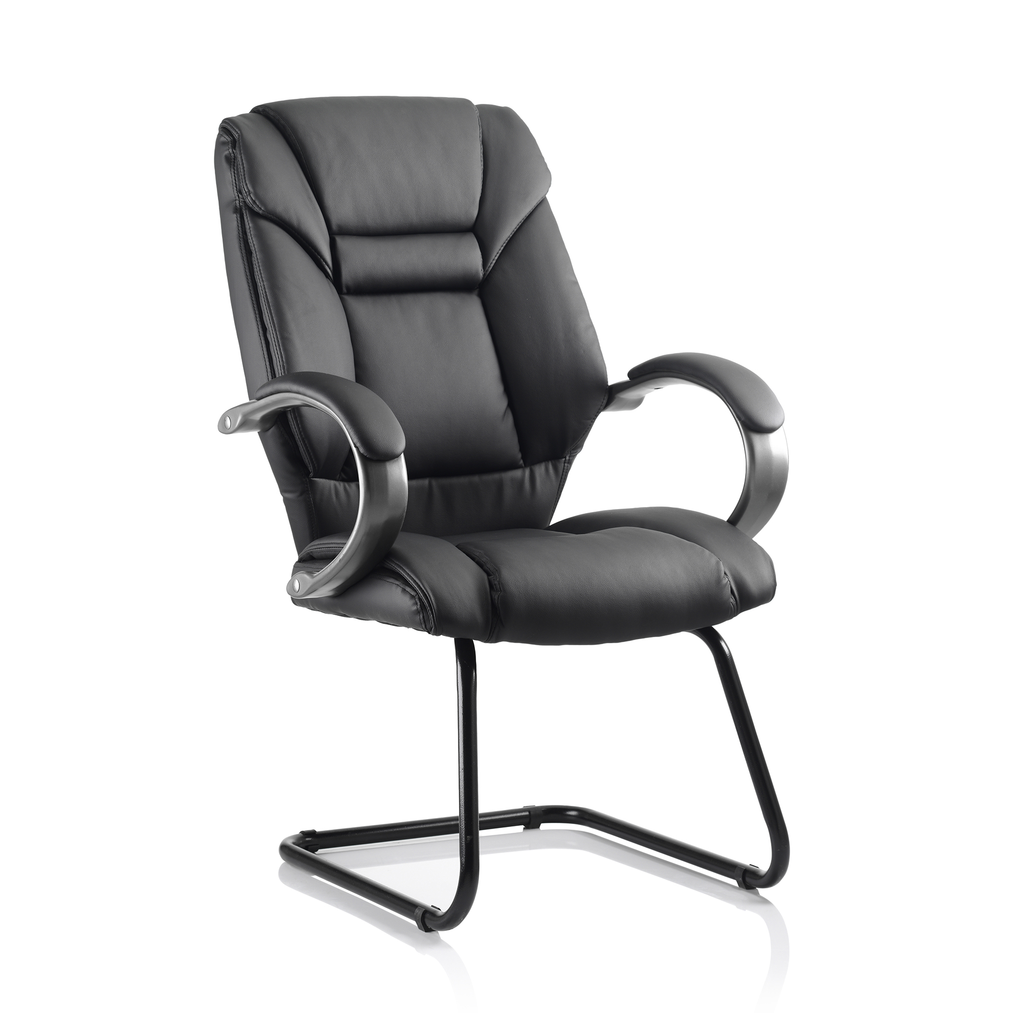 #TREXUS GALLOWAY CANT CHAIR ARM BLK LTHR