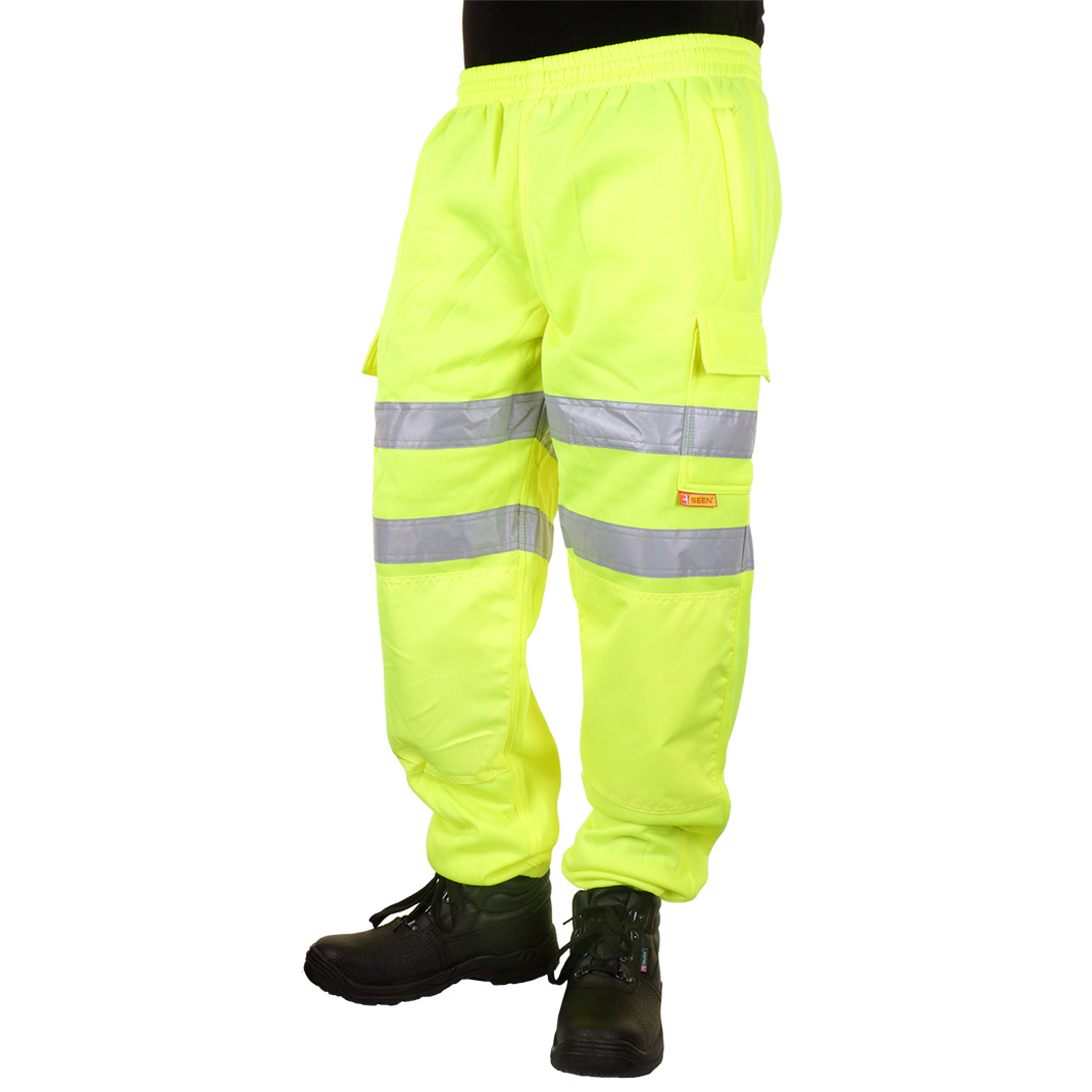 )HI-VIS SWEAT JOG BOTTOM SAT/YELL 3XL