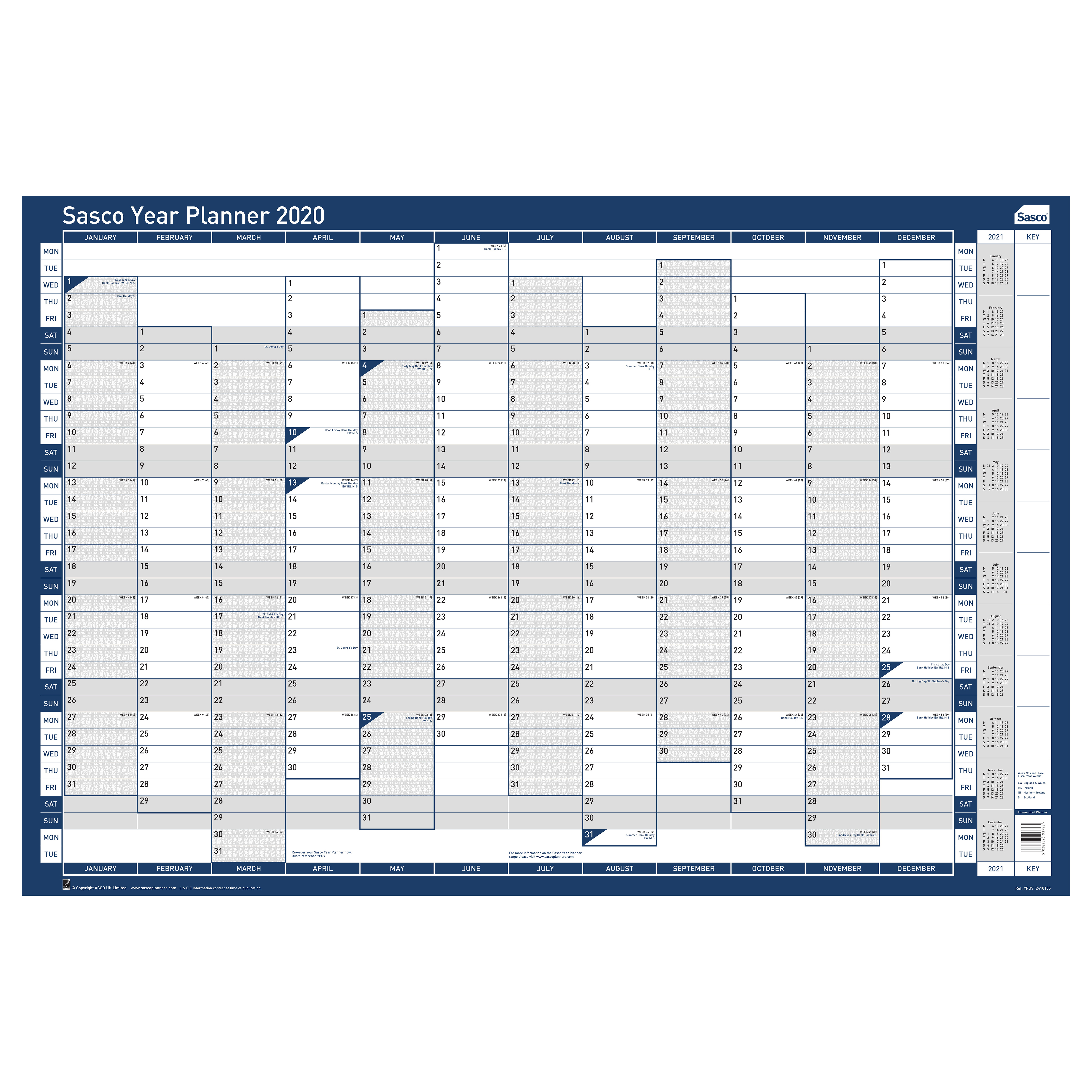 SASCO 2020 YEAR PLANNER VERTICAL UNMTD