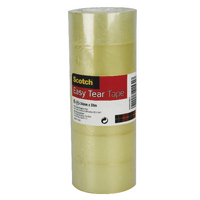 SCOTCH EASY TEAR 24MMX33M CLEAR TAPE PK6