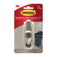 3M COMMAND BRUSHED NICKEL HOOK LARGE