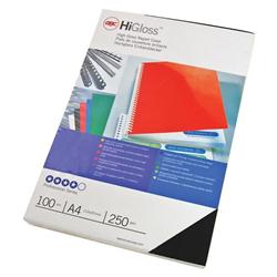 GBC HIGLSSCVR A4 250GSMBLKPK100 CE020010