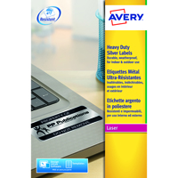 AVERY HVY DUTY LASER LABEL SILVER PK20