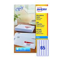 AVERY INKJET MINI INK LABELS WHT PK6500