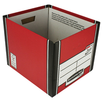 FELLOWES RED/WHT PRESTO STORAGE BOX PK12