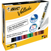 BIC VELLEDA 1781 DRYWIPE MARKER ASSORTED