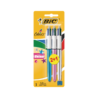 BIC 4 COLOURS SHINE BLISTER 2+1 PK20