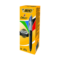 BIC 4 COLOURS GRIP PRO BALL PEN PK12