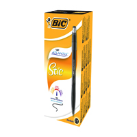 BIC ATLANTIS STIC BALLPOINT BLK PK12
