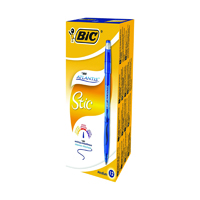 BIC ATLANTIS STIC BALLPOINT BLUE PK12