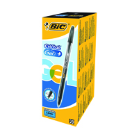 BIC CRISTAL PLUS GEL PEN MED BLACK PK20