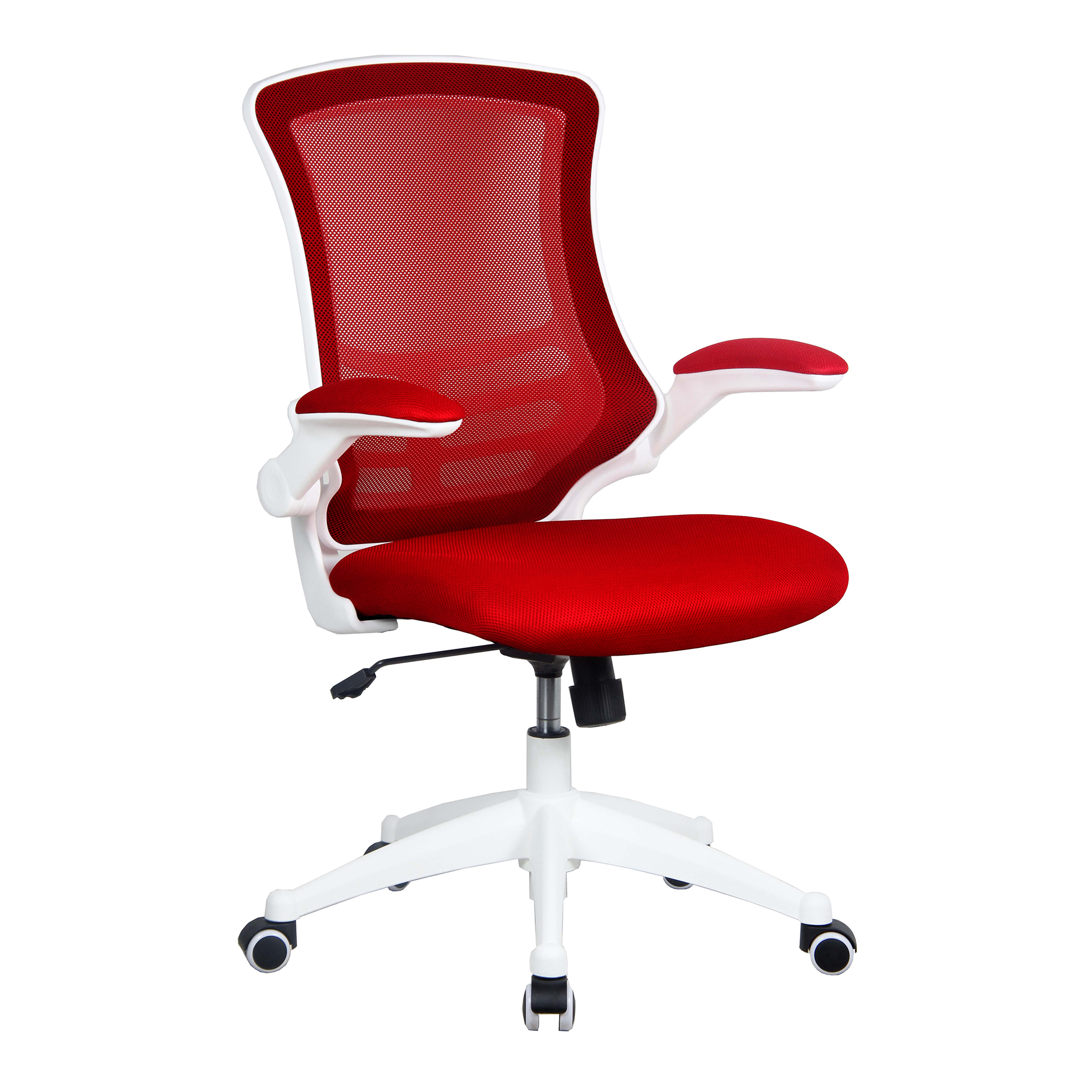 LUNA DESIGNER MESH CHAIR RED MESH / WHITE FRAME